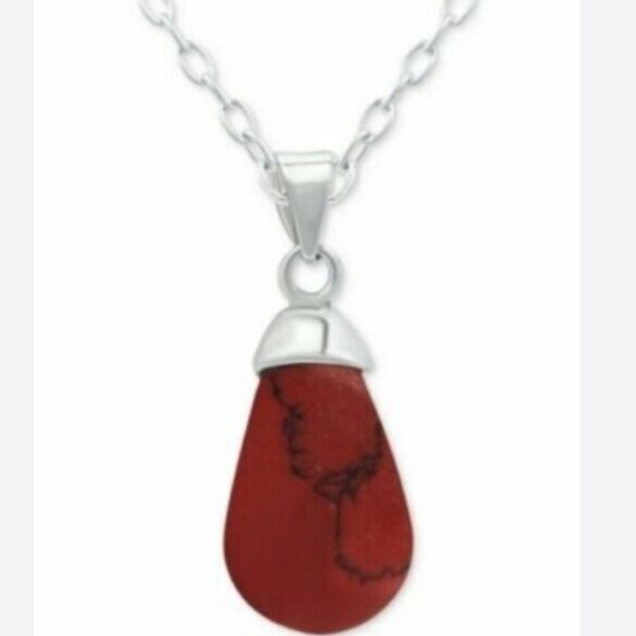 Giani Bernini Jewelry - New Gaini Bernini 18" inch red jasper pendent Sterling Silver Necklace. 925